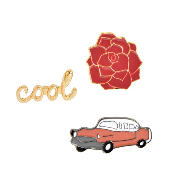 Cool Vintage Car Flower Enamel Pins - Picture 2 of 8